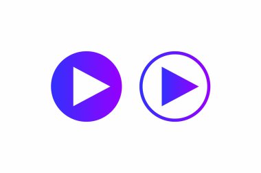 Düğme simgesini oynatın. Vektör illüstrasyon. beyaz üzerinde 