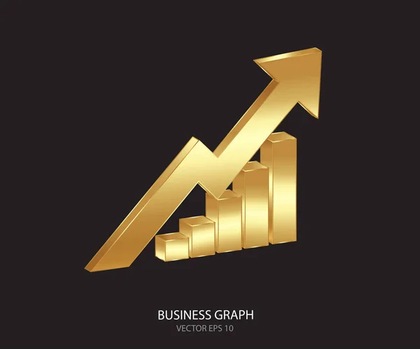 Biznes Wykres Wektor Złoty — Wektor stockowy