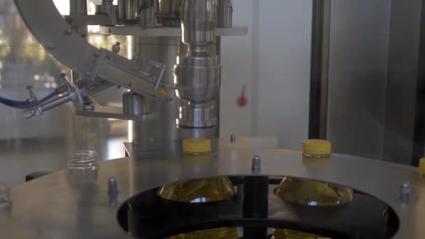 Producción de tecnología planta de máquina de línea de aceite — Vídeo de stock