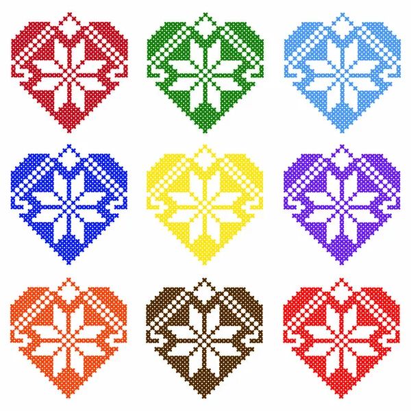 Parlak mavi kalpler dışarı çapraz süsleri olan ayarla.