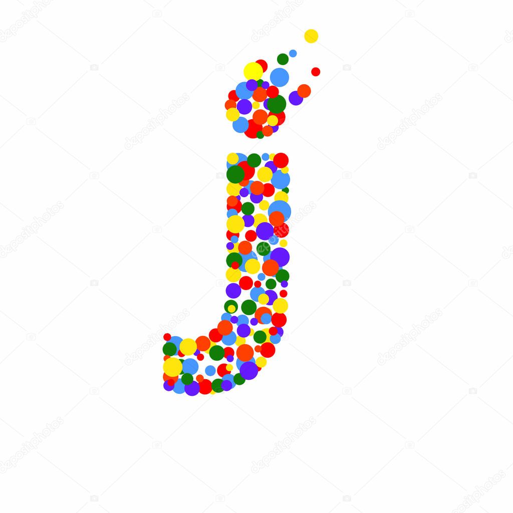 j-letter from colored bubbles. Bubbles design. Vector illustration.