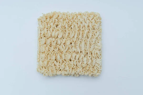 Bovenste Weergave Van Instant Noodles Geïsoleerd Witte Achtergrond — Stockfoto