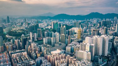 Whampoa bölge hong kong kentsel gökdelenler ile şehir manzarası