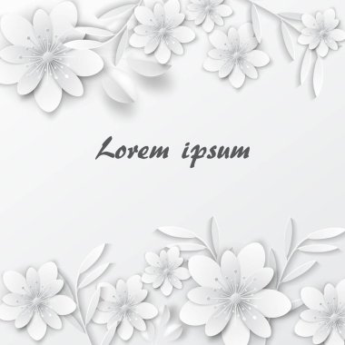 Kağıt sanat çiçek tasarım. Vektör hisse senedi.