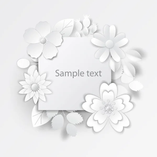 Papper Konst Blommor Design Vector Stock — Stockfoto