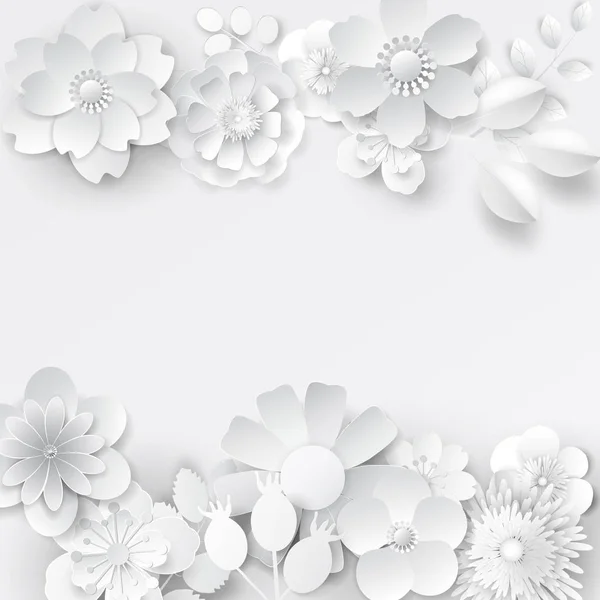 Paper Art Flowers Design Vector Stock — Stock Photo, Image