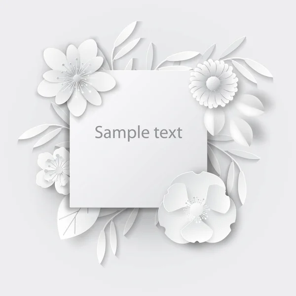 Papierkunst Blumen Design Vektorstock — Stockfoto