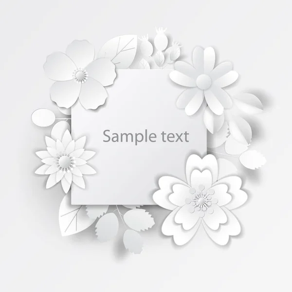 Paper Art Flowers Design Vector Stock — Stock Photo, Image