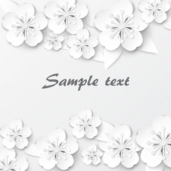 Paper Art Flowers Design Card Brochure Paper Frame Vector Stock — Stock Photo, Image