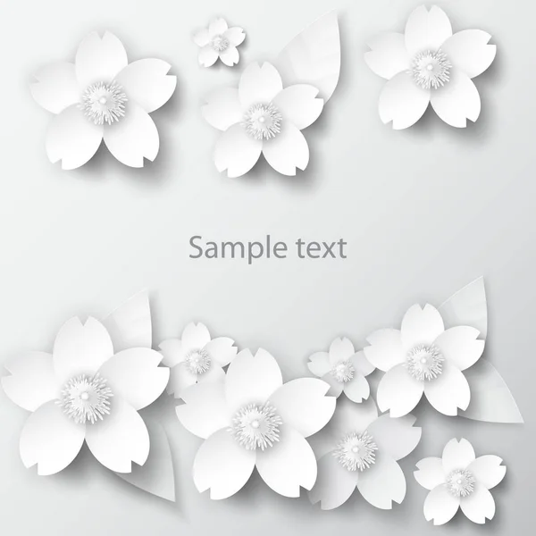 Papper Konst Blommor Design För Kortet Broschyr Papper Ram Vector — Stockfoto