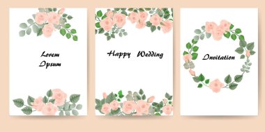 Kartları, broşür, el ilanı için çiçek desenli tasarım. Set - vektör hisse senedi. 