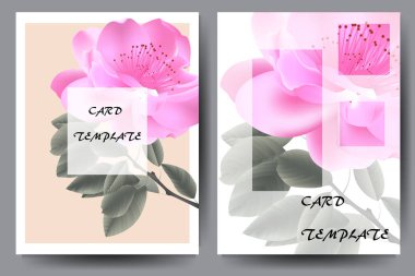 Kartları, broşür, el ilanı için çiçek desenli tasarım. Set - vektör hisse senedi. 