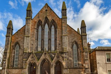 Edinburgh, İskoçya - Nisan 2018: Dar Al-Arqam Camii tarihi bina ve Müslüman refah Evi Edinburgh üzerinde Lauriston Place, Edinburgh, İngiltere