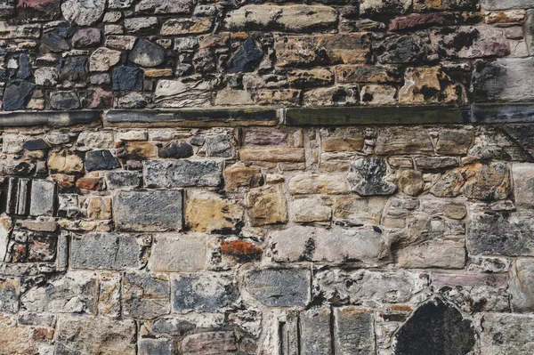 Close Details Pattern Background Texture Stone Brick Wall Ancient Fortress — Stock Photo, Image