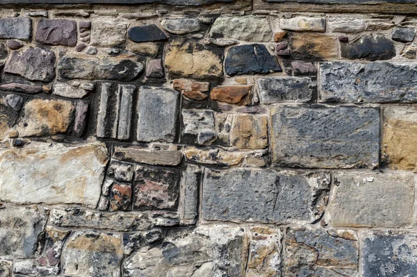 Close Details Pattern Background Texture Stone Brick Wall Ancient Fortress — Stock Photo, Image