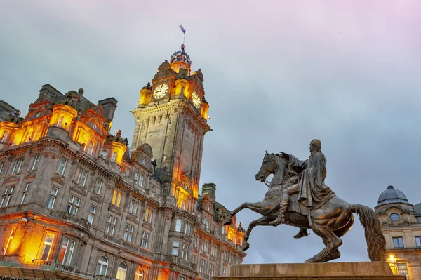 Едінбург Шотландія 2018 Квітня Бронзові Скульптури Заліза Князя Джона Steell — стокове фото