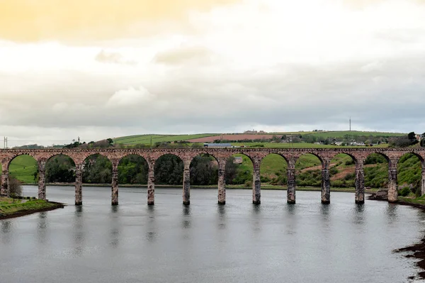 Royal Border Bridge, the railway viaduct across the River Tweed between Berwick-upon-Tweed and Tweedmouth in Northumberland, England, UK