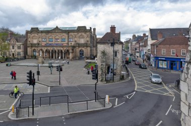 York, İngiltere - Nisan 2018: Eski bina York Sanat Galerisinde sergi meydanda Bootham York City, İngiltere tarihi bölgesinde