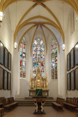 Leipzig, Almanya - Ekim 2018: St Thomas Church'ün İçişleri (Thomaskirche), Leipzig, Almanya'da bir Lutheran kilisesi