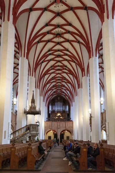 Leipzig, Almanya - Ekim 2018: St Thomas Church'ün İçişleri (Thomaskirche), Leipzig, Almanya'da bir Lutheran kilisesi