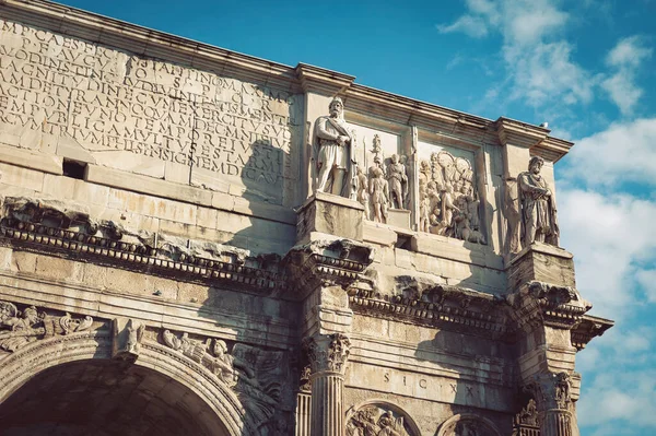 Close Details Relief Panels Reliefs Frieze Attic Arch Constantine Triumphal Stock Picture