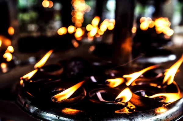 Velas Templo Budista Kalutara Sri Lanka — Fotografia de Stock