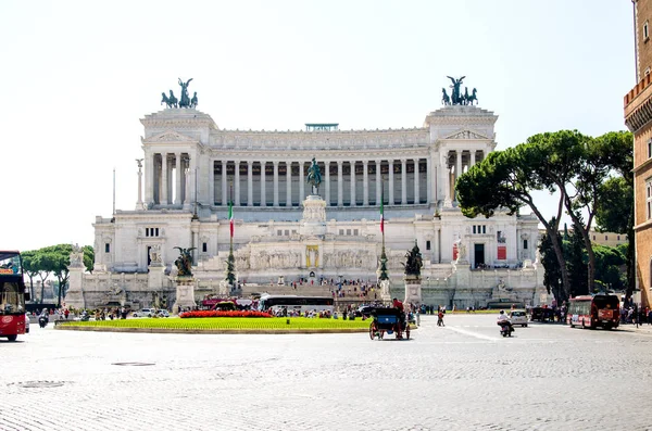 Setembro 2018 Vittoriano Piazza Venice Nos Raios Sol Verão Roma — Fotografia de Stock