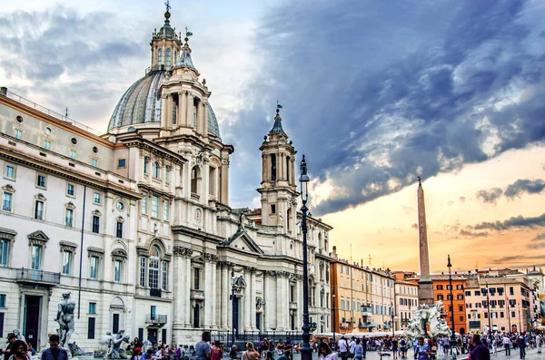 Septembre 2018 Ciel Coloré Sur Piazza Navona Rome Italie — Photo