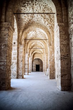 Ribat Sousse koridorları. Tunus. Kuzey Afrika.