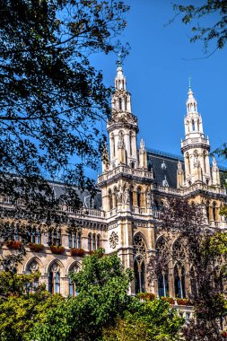 Viyana Belediye Binası'nın görünümü. Viyana Avusturya