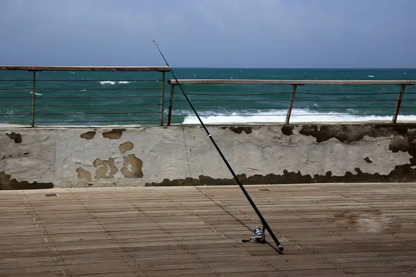 Fence Shores Mediterranean Sea Israel — Stock Photo, Image