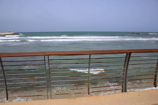 Staketet Vid Stranden Medelhavet Israel — Stockfoto