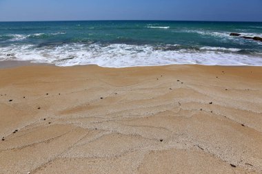 kumlu Akdeniz İsrail'in kuzey kıyısında 
