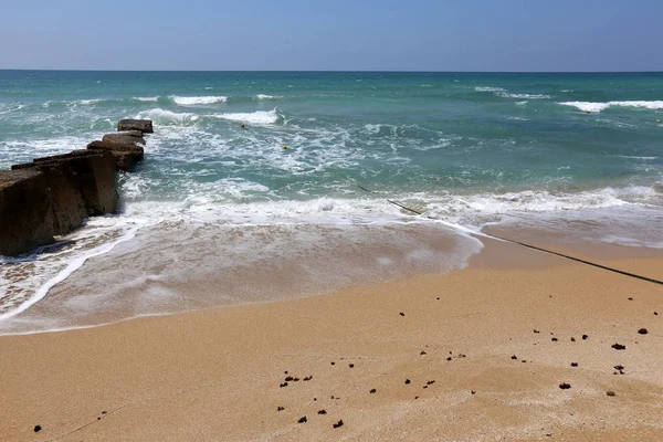 Littoral Sablonneux Mer Méditerranée Nord Israël — Photo