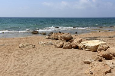 kumlu Akdeniz İsrail'in kuzey kıyısında 