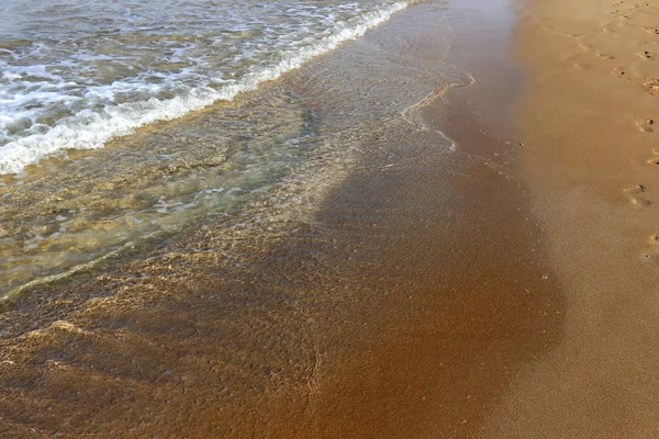 Costa Arenosa Mar Mediterrâneo Norte Israel — Fotografia de Stock