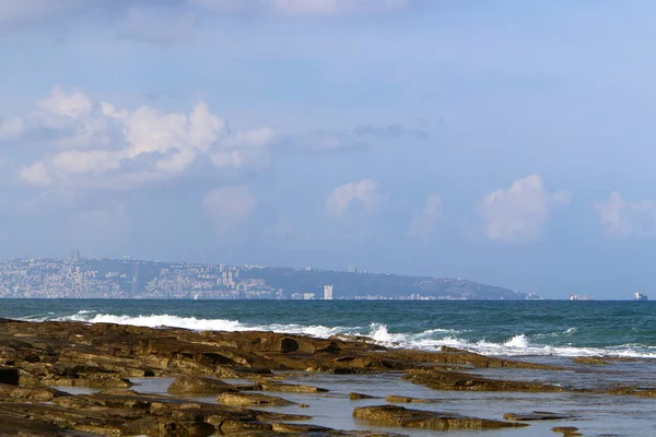 Costa Del Mar Mediterráneo Norte Israel — Foto de Stock