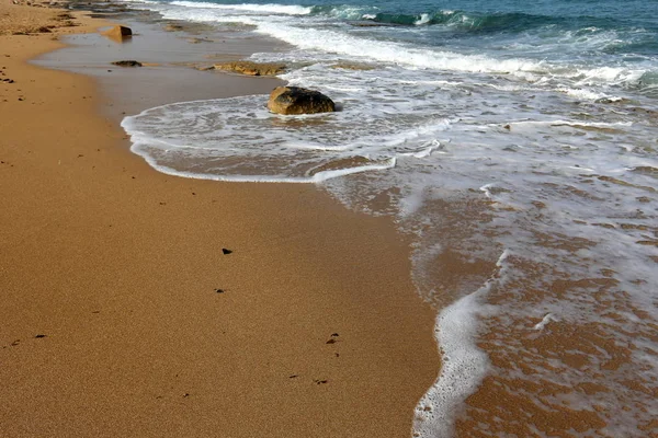 Costa Mar Mediterrâneo Norte Israel — Fotografia de Stock