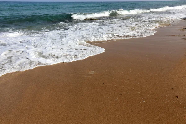 Costa Mar Mediterrâneo Norte Israel — Fotografia de Stock