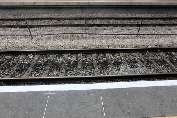 Demiryolu Srail Trenlerin Hareket Için Hizmet Veren Bir Mühendislik Yapısı — Stok fotoğraf