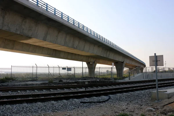 Σιδηροδρόμων Του Ισραήλ Μια Μηχανική Δομή Που Εξυπηρετεί Για Την — Φωτογραφία Αρχείου