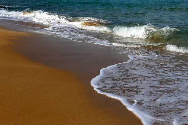 Kust Van Middellandse Zee Het Noorden Van Israël — Stockfoto