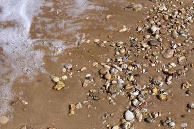 Kuzey İsrail ' Akdeniz'in kıyısında taş yalan 