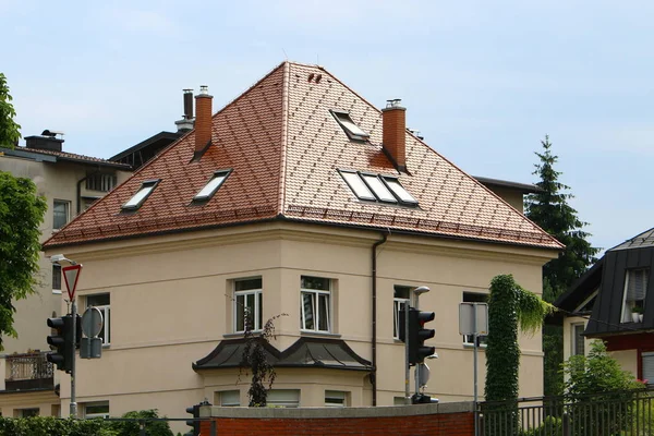 Toits Carrelés Dans Ville Ljubljana Capitale Slovénie — Photo