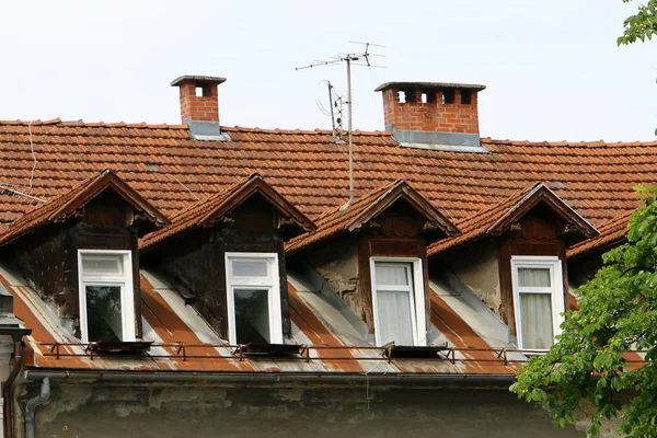 Toits Carrelés Dans Ville Ljubljana Capitale Slovénie — Photo