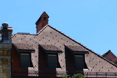 Ljubljana, Slovenya başkenti şehir kiremitli çatıları