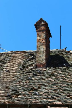 Ljubljana, Slovenya başkenti şehir kiremitli çatıları