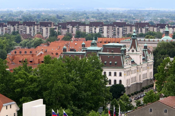 Techos Baldosas Ciudad Liubliana Capital Eslovenia — Foto de Stock