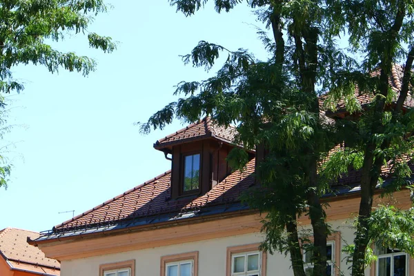 Ljubljana Slovenya Başkenti Şehir Kiremitli Çatıları — Stok fotoğraf