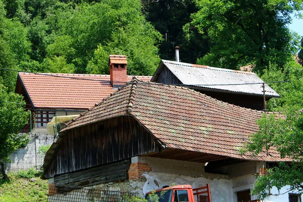 Taškové Střechy Lublani Hlavním Městě Slovinska — Stock fotografie